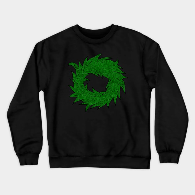 Wreath (black and green) Crewneck Sweatshirt by calenbundalas